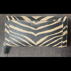 Natural zebra print Coach wallet